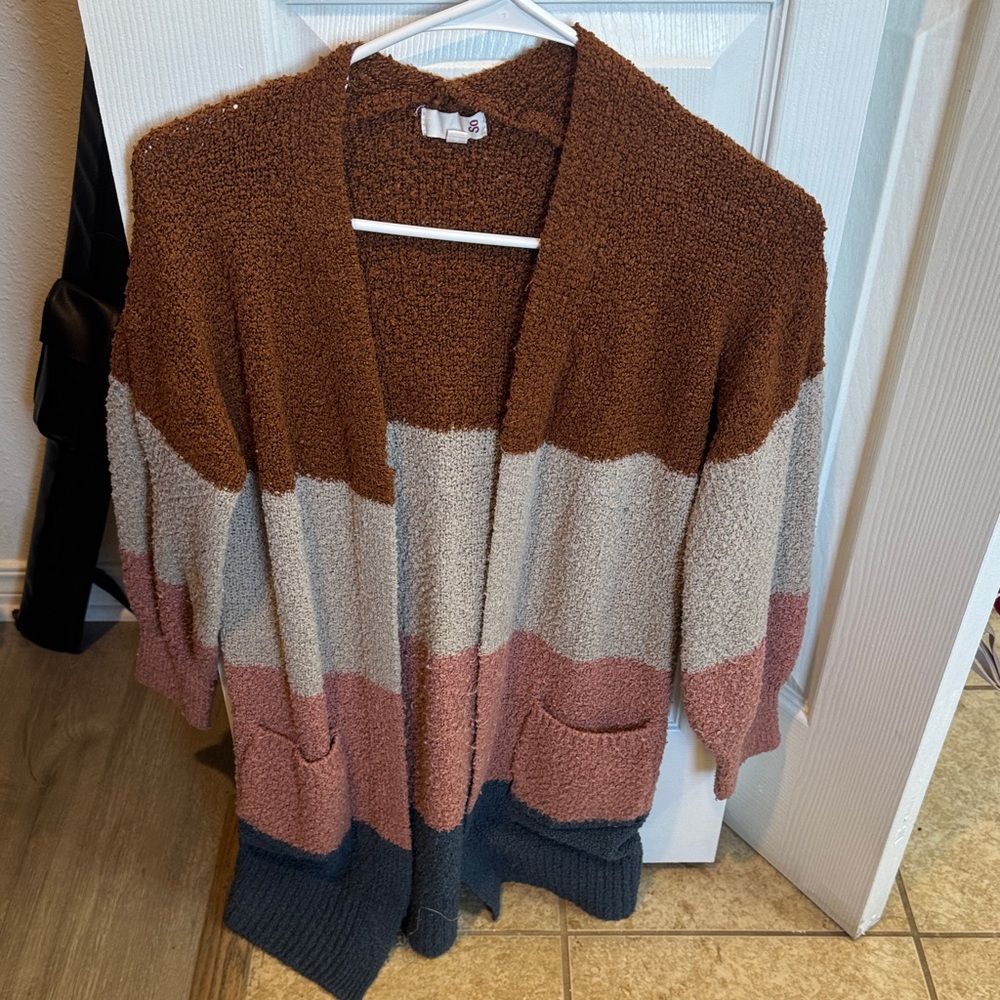 SO Multicolor Striped Cardigan Sweater